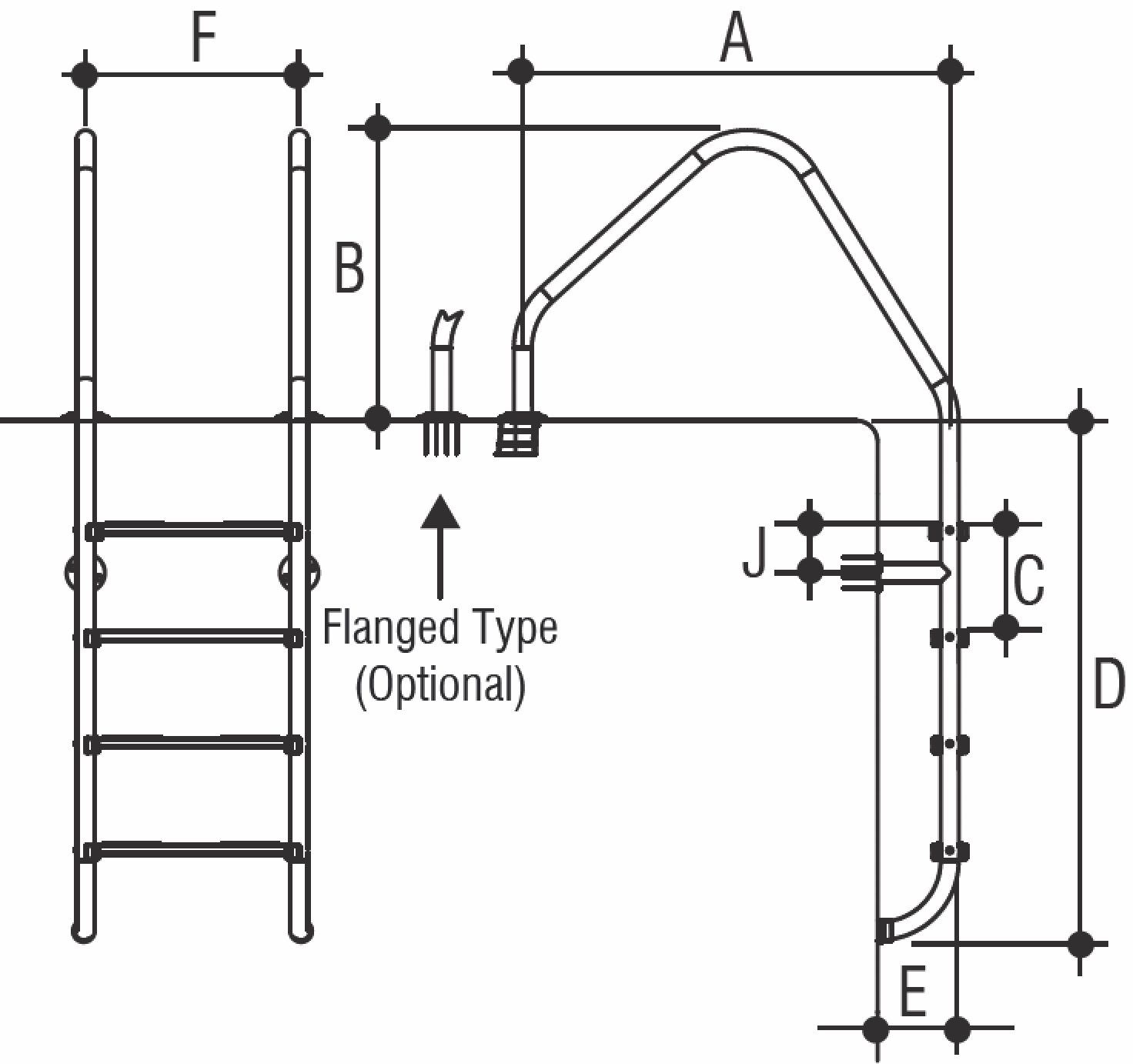 Лестница 4 ступени Gemas OVERFLOW AISI 304 (0311413)